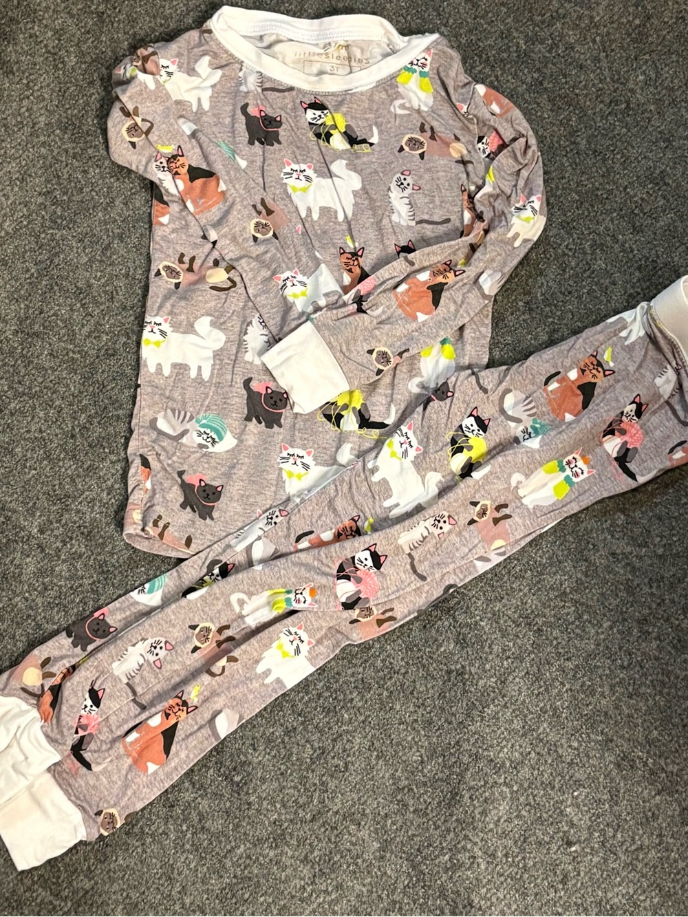 Little Sleepies Heather Cat Print Pajama Set